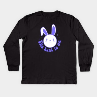 The hunt is on cute easter egg hunt design Kids Long Sleeve T-Shirt